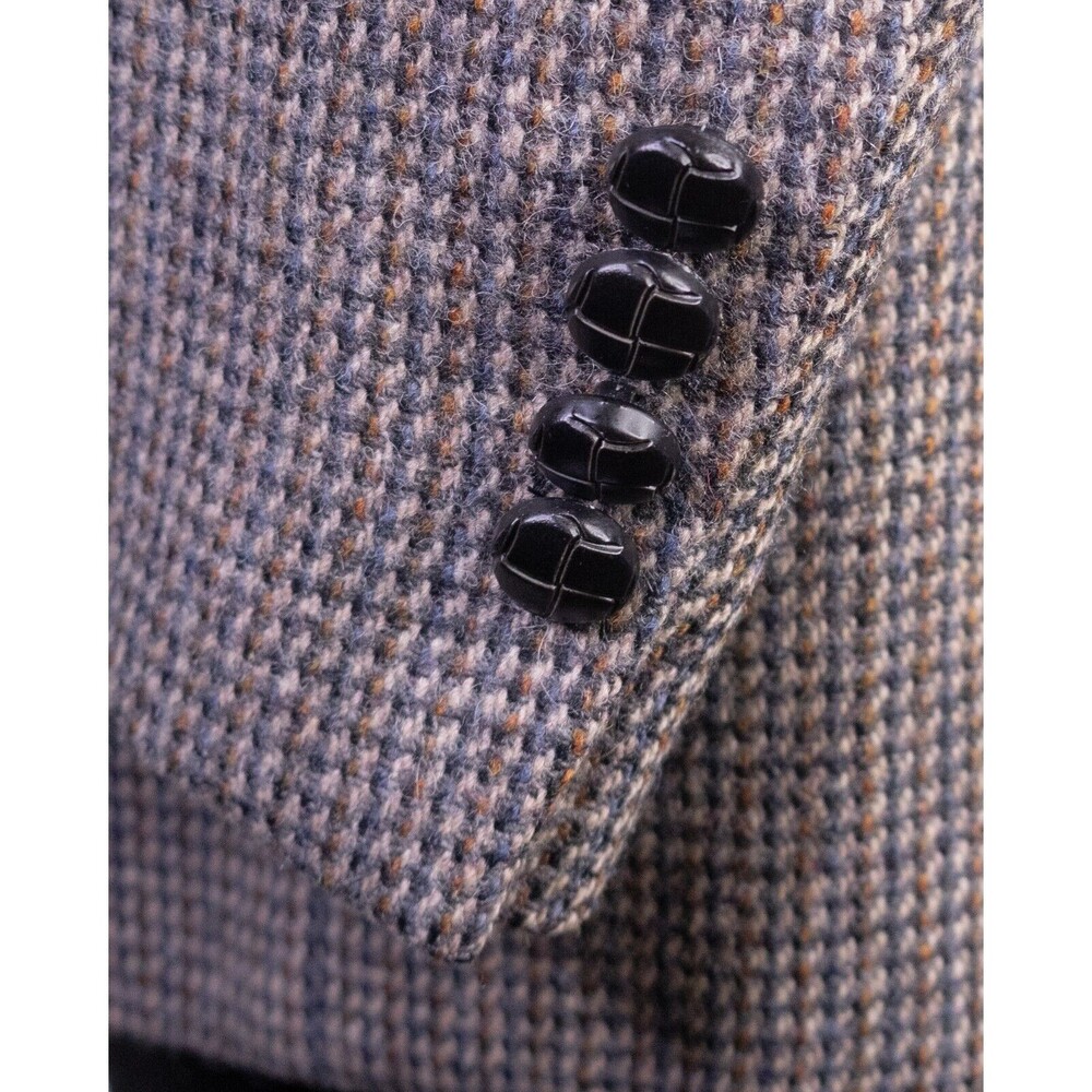 VTG Joe Namath Men's Tweed Sport Coat Blazer Two Button Wool Houndstooth 46R EUC - Picture 7 of 14